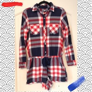 Aerie plaid romper pajamas 💖💫